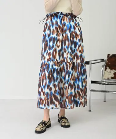 HERENCIA / Edge animal print skirt