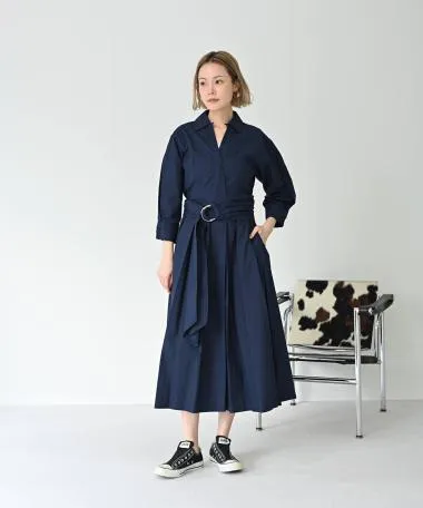 HERENCIA / 【プレオーダー10%OFF】Open collar waist switching one piece