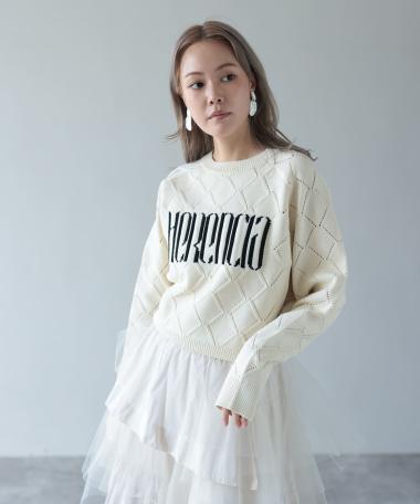 HERENCIA / Diamond pattern Herencia logo knit