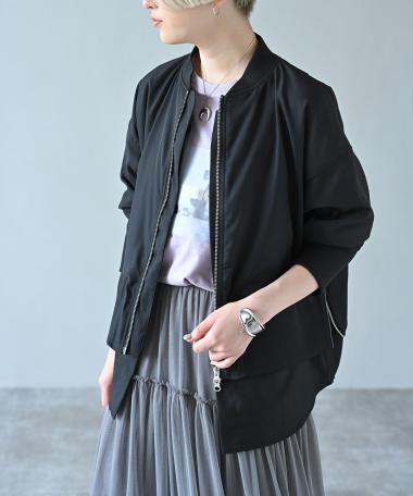 HERENCIA / Docking hem knit switching blouson