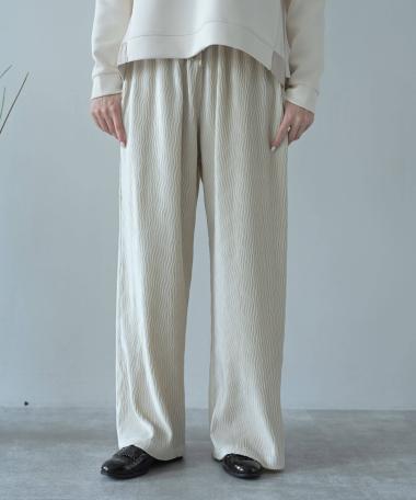 HERENCIA / Wave embossed velour pants